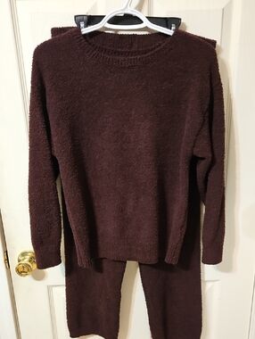 Forever 21 Kids Crewneck Sweater And Pant Lounge Set in Dark Brown